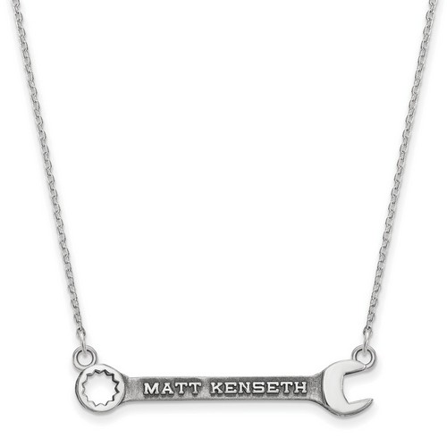 Matt Kenseth #20 Driver Name Combination Wrench Silver Split Chain Necklace