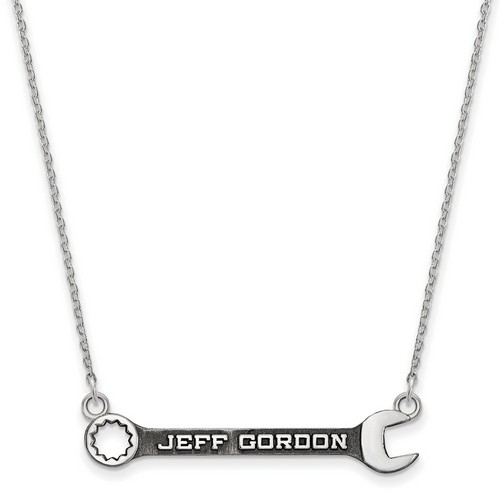 Jeff Gordon #24 Driver Name Combination Wrench Silver Split Chain Necklace