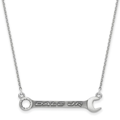 Dale Earnhardt Jr #88 Driver Name Combination Wrench Silver Split Chain Necklace