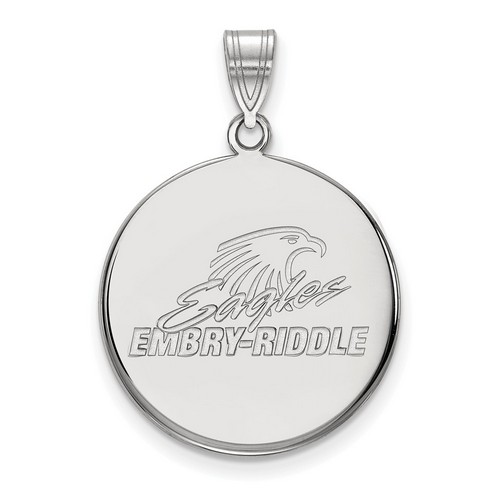 Embry-Riddle University Eagles Large Disc Pendant in Sterling Silver 4.28 gr