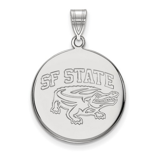 San Francisco State University Gators Large Sterling Silver Disc Pendant 4.17 gr