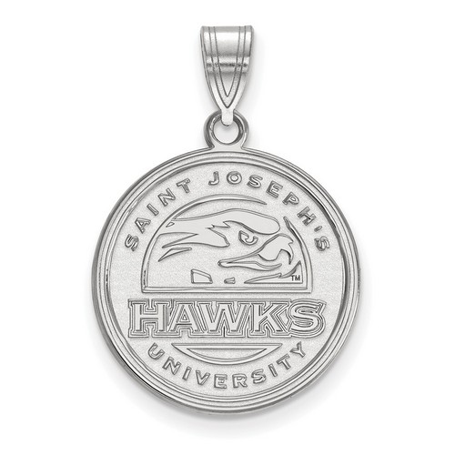 Saint Josephs University Hawks Large Pendant in Sterling Silver 3.15 gr