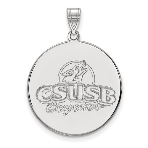 CalState San Bernardino Coyotes XL Disc Pendant in Sterling Silver 5.72 gr