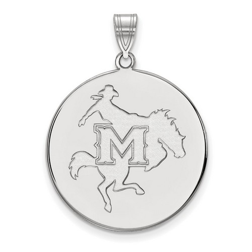 McNeese State University Cowboys XL Disc Pendant in Sterling Silver 5.63 gr