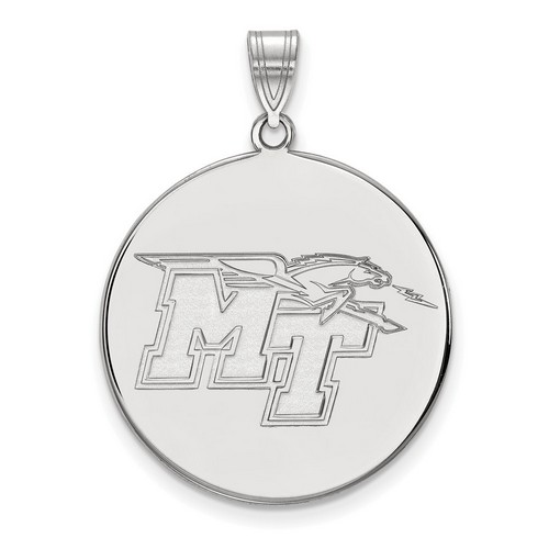 Middle Tennessee State Blue Raiders XL Sterling Silver Disc Pendant 5.63 gr