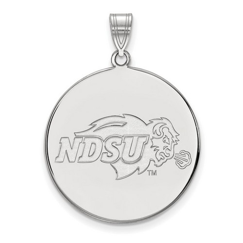 North Dakota State Bison XL Disc Pendant in Sterling Silver 5.88 gr