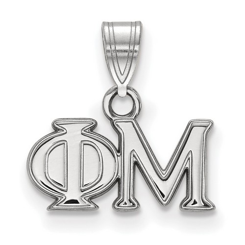 Phi Mu Sorority Small Pendant in Sterling Silver 0.90 gr