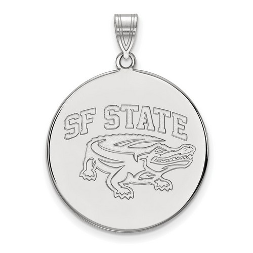 San Francisco State University Gators XL Disc Pendant in Sterling Silver 5.27 gr