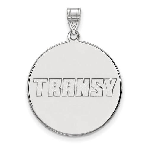 Transylvania University Pioneers XL Disc Pendant in Sterling Silver 5.55 gr