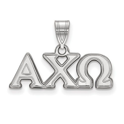 Alpha Chi Omega Sorority Medium Pendant in Sterling Silver 1.82 gr