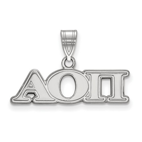 Alpha Omicron Pi Sorority Medium Pendant in Sterling Silver 1.82 gr
