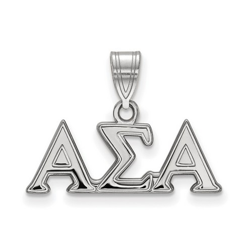 Alpha Sigma Alpha Sorority Medium Pendant in Sterling Silver 1.82 gr