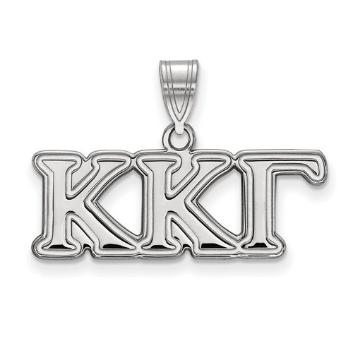 Kappa Kappa Gamma Sorority Medium Pendant in Sterling Silver 2.57 gr