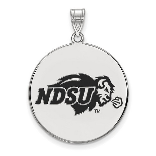 North Dakota State Bison XL Disc Pendant in Sterling Silver 5.67 gr