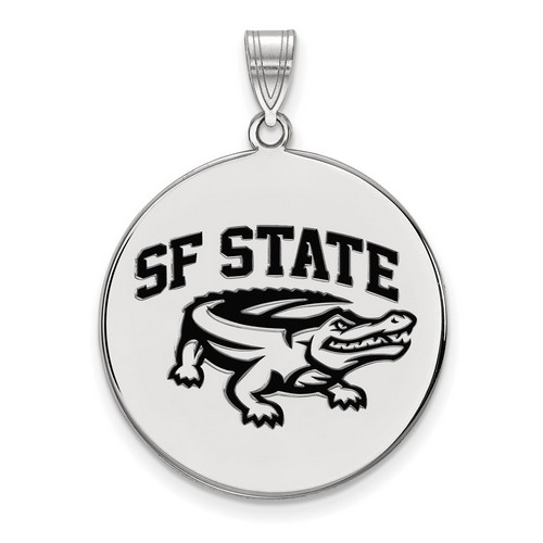 San Francisco State University Gators XL Disc Pendant in Sterling Silver 5.60 gr