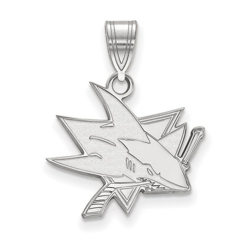 San Jose Sharks Medium Pendant in Sterling Silver 1.76 gr