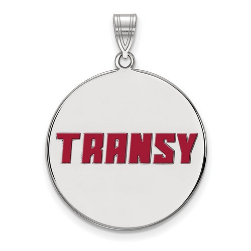 Transylvania University Pioneers XL Disc Pendant in Sterling Silver 5.57 gr