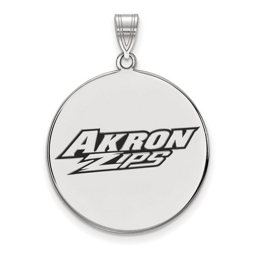 University of Akron Zips XL Disc Pendant in Sterling Silver 5.70 gr