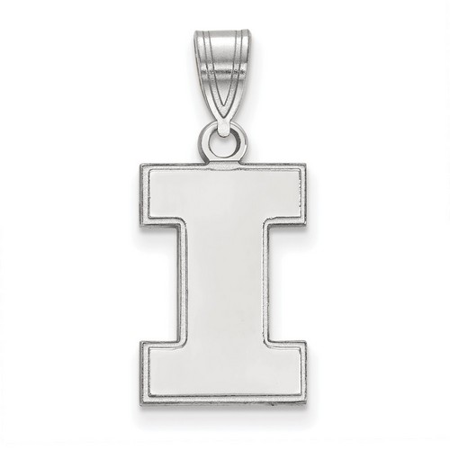 University of Illinois Fighting Illini Medium Pendant in Sterling Silver 1.64 gr