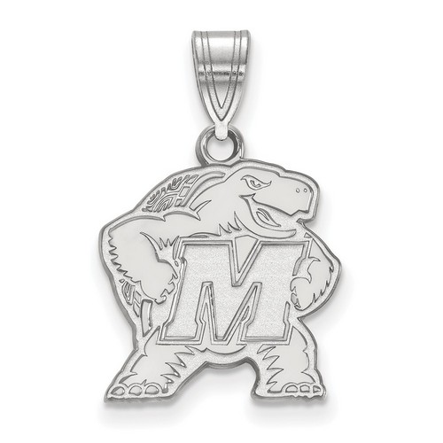 University of Maryland Terrapins Medium Pendant in Sterling Silver 2.05 gr