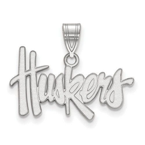 University of Nebraska Cornhuskers Medium Pendant in Sterling Silver 1.71 gr