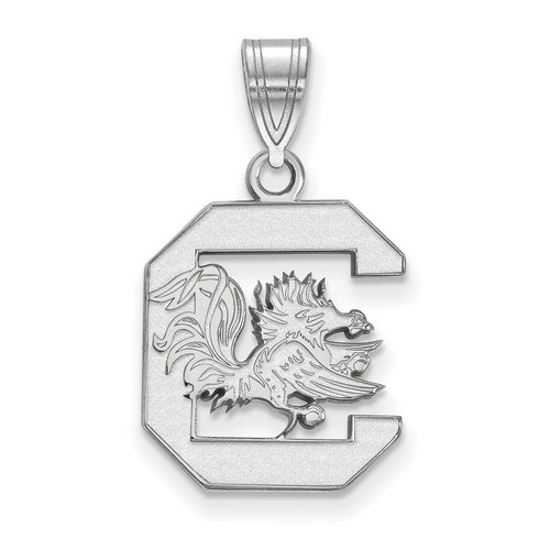 University of South Carolina Gamecocks Medium Pendant in Sterling Silver 1.66 gr