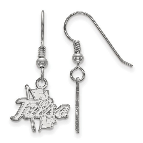 University of Tulsa Golden Hurricane Small Dangle Earrings in Sterling Silver