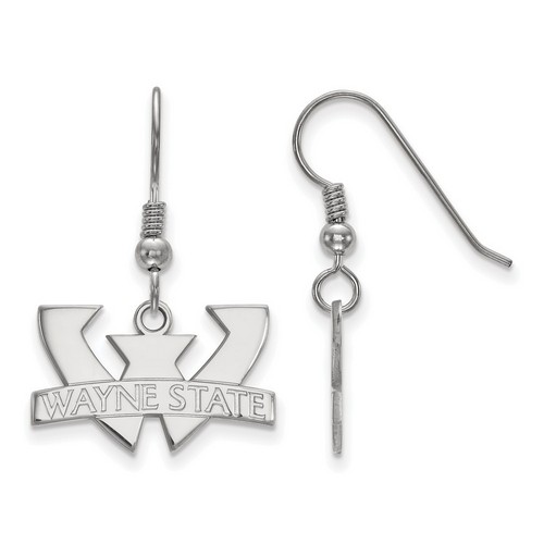 Wayne State University Warriors Small Dangle Earrings in Sterling Silver 2.21 gr