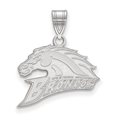 Western Michigan University Broncos Medium Pendant in Sterling Silver 2.16 gr