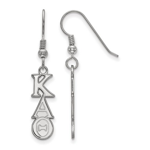 Kappa Alpha Theta Sorority Dangle Medium Earrings in Sterling Silver 2.12 gr