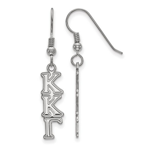 Kappa Kappa Gamma Sorority Dangle Medium Earrings in Sterling Silver 2.12 gr