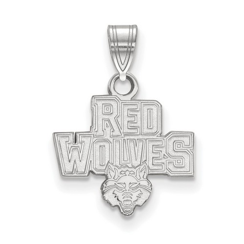 Arkansas State University Red Wolves Small Pendant in Sterling Silver 1.20 gr