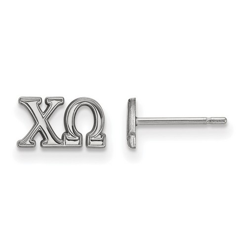 Chi Omega Sorority XS Post Earrings in Sterling Silver 1.03 gr
