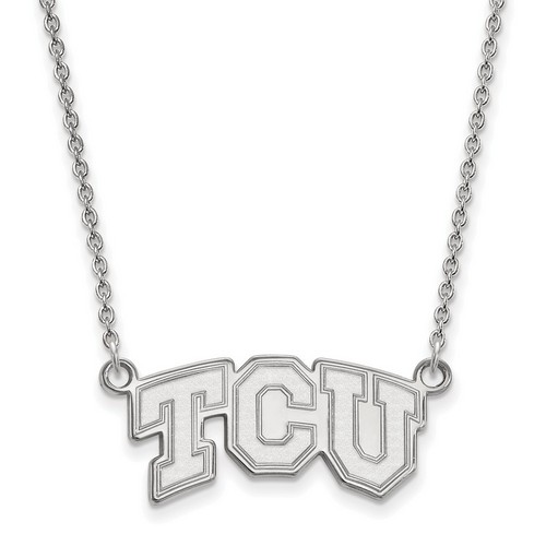 Texas Christian University TCU Horned Frogs Sterling Silver Pendant Necklace