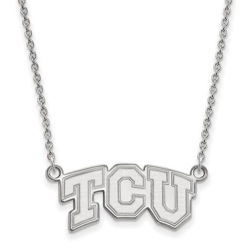 Texas Christian University TCU Horned Frogs Sterling Silver Pendant Necklace