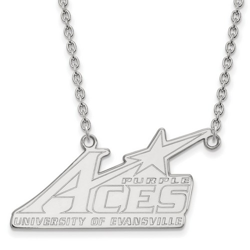 University of Evansville Purple Aces Sterling Silver Pendant Necklace 4.96 gr