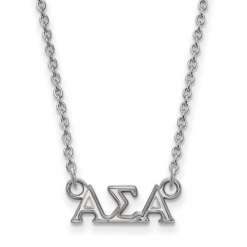 Alpha Sigma Alpha Sorority XS Pendant Necklace in Sterling Silver 2.54 gr