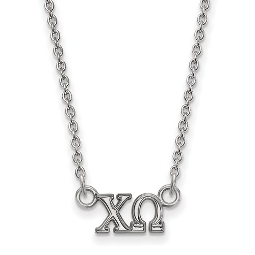 Chi Omega Sorority XS Pendant Necklace in Sterling Silver 2.54 gr