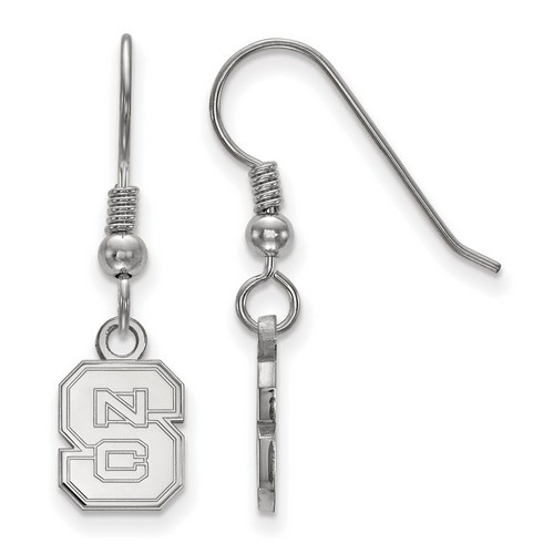 NC State University Wolfpack XS Dangle Earrings in Sterling Silver 1.67 gr