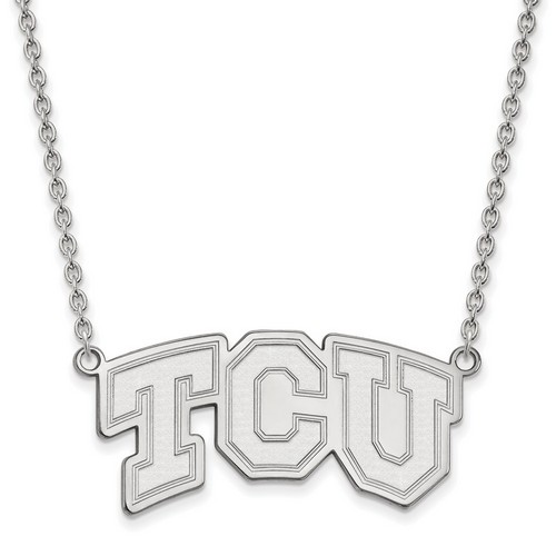 Texas Christian University TCU Horned Frogs Silver Pendant Necklace 8.60 gr