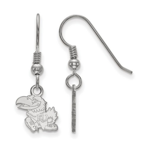 University of Kansas Jayhawks XS Dangle Earrings in Sterling Silver 1.31 gr