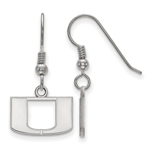University of Miami Hurricanes XS Dangle Earrings in Sterling Silver 1.79 gr