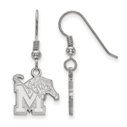 University of Memphis Tigers Small Dangle Earrings in Sterling Silver 2.06 gr