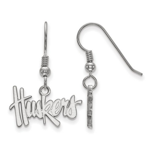 University of Nebraska Cornhuskers Small Sterling Silver Dangle Earrings 1.77 gr