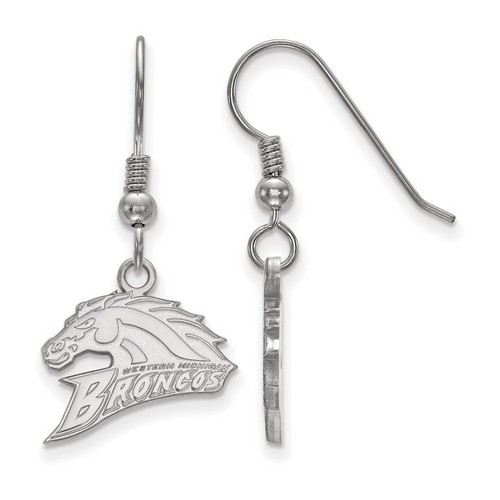 Western Michigan University Broncos Small Dangle Earrings in Sterling Silver