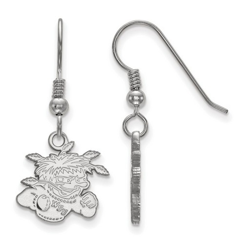 Wichita State University Shockers Small Dangle Earrings in Sterling Silver