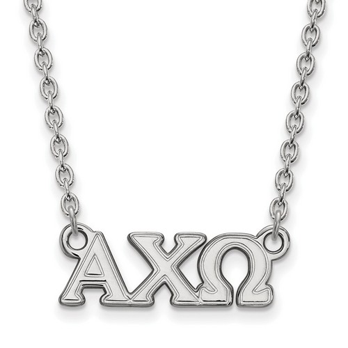 Alpha Chi Omega Sorority Medium Pendant Necklace in Sterling Silver 4.20 gr