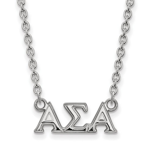 Alpha Sigma Alpha Sorority Medium Pendant Necklace in Sterling Silver 4.20 gr