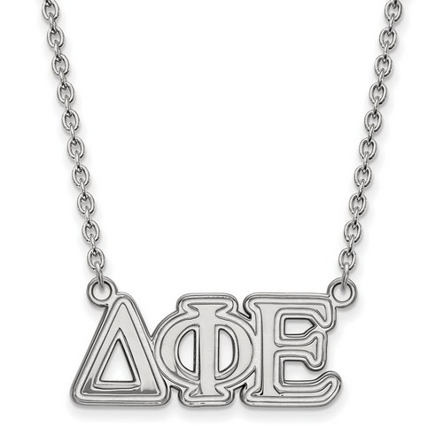 Delta Phi Epsilon Sorority Medium Pendant Necklace in Sterling Silver 4.20 gr