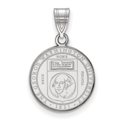 George Washington University Colonials Medium Sterling Silver Crest Pendant